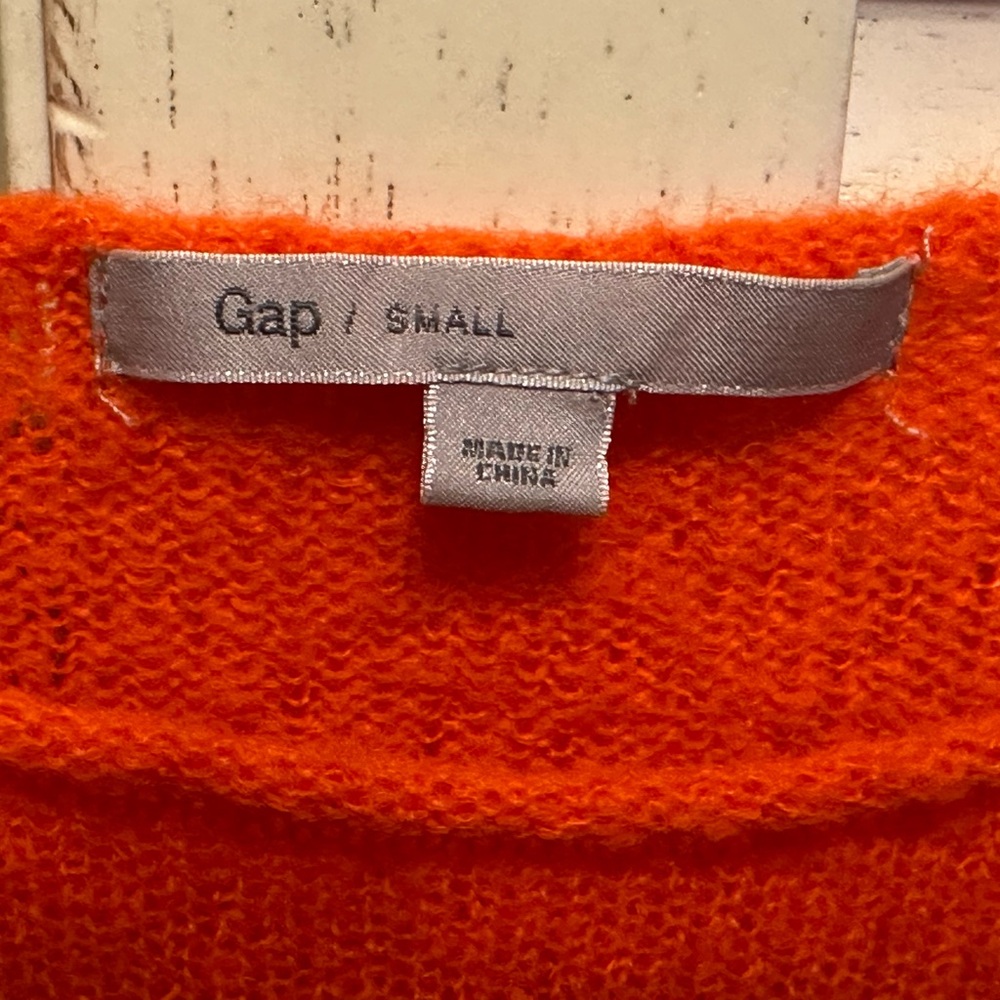 GAP Women's Orange and Cream Sweater SIZE S - Picture 8 of 10